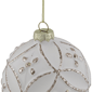 Northlight White Embossed Floral Matte Glass Christmas Ornament - image 5