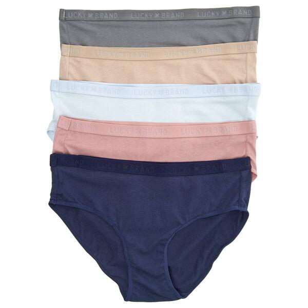Womens Lucky Brand 5pk. Hipster Logo Waistband Panties LVD82176 - image 