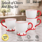 Sango Splash of Cheers 16oz. Red & White Coffee Mugs - Set of 14 - image 2
