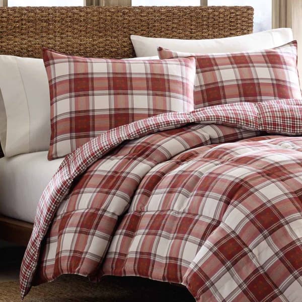 Eddie Bauer Edgewood Plaid Red 150TC Reversible Comforter Set