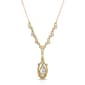 1928 Gold Tone Crystal Suspended Teardrop Necklace - image 1