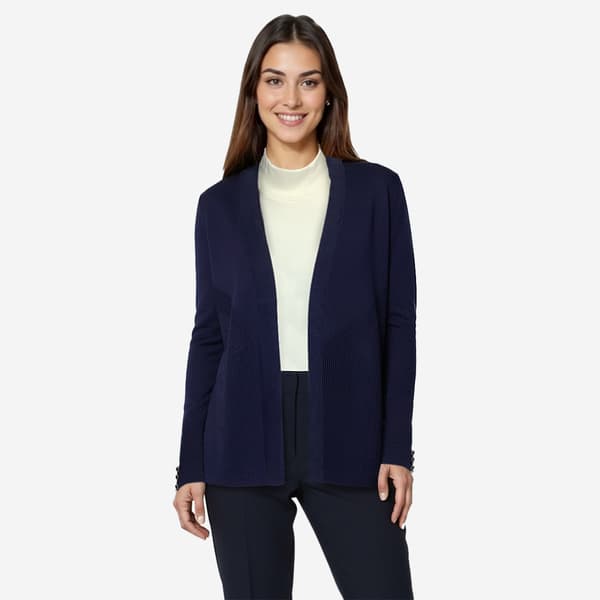 Womens Chloe & Jasmine 26in. Variegated Rib Straight Hem Cardigan - image 