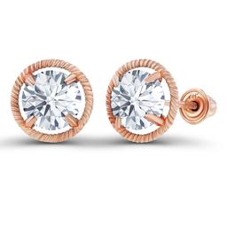 Gemstone Classics(tm) Rose Gold White Sapphire Earrings