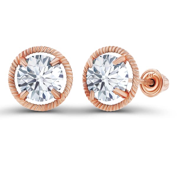 Gemstone Classics(tm) Rose Gold White Sapphire Earrings - image 