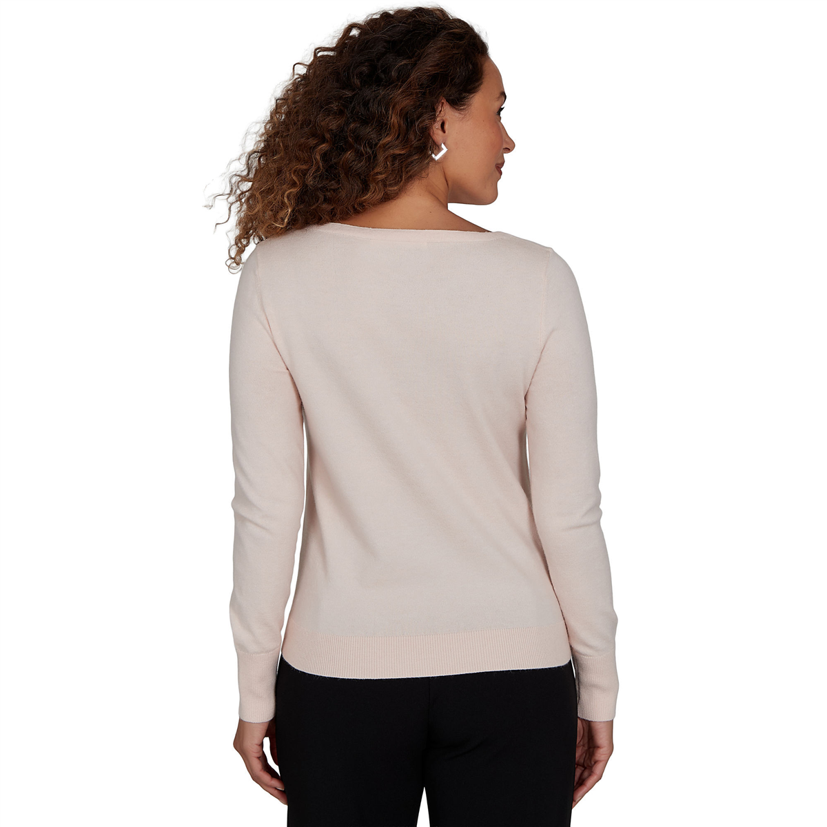 Petite Emaline Soiree Long Sleeve V-Neck Embellished Sweater