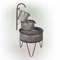 Alpine 3-Tier Stacked Rustic Metal Tub Planter Fountain - image 4