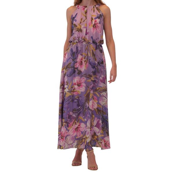 Plus Size Robbie Bee Sleeveless Halter Neck Chiffon Midi Dress - image 