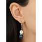 1928 Silver-Tone Mother of Pearl & Blue Bead Drop Earrings - image 2