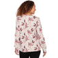 Petite Emaline Dusted Petals Long Sleeve V Neck Pintuck Blouse - image 2