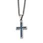 Mens Gentlemen's Classics&#40;tm&#41; Blue Carbon Fiber Inlay Cross Necklace - image 1