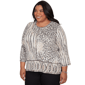 Plus Size Alfred Dunner Detail Driven 3/4 Sleeve Spliced Blouse - image 3