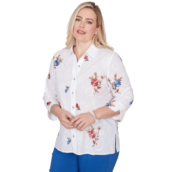 Womens Alfred Dunner The Royal Treatment Floral Button Blouse