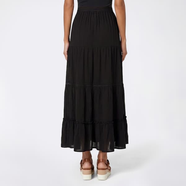 Juniors Love Tree Gauze Tie Waist Tier Crochet Maxi Skirt