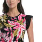 Womens Rafaella® Ruffle Cap Sleeve Rainforest Tropical Blouse - image 3