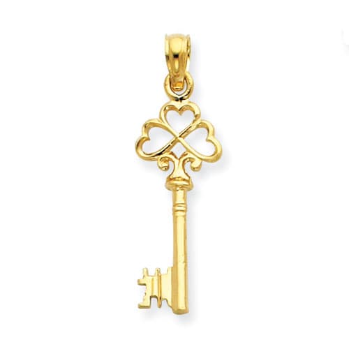 Gold Glassics&#40;tm&#41; 14kt. Polished 3D Key Pendant - image 