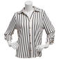 Womens Cure 3/4 Sleeve Stripe Button Front Blouse - image 1