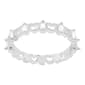 Marsala Fine Silver Plated Cubic Zirconia Heart Band - image 1