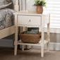 Baxton Studio Braith Farmhouse Ivory Wood 1-Drawer Nightstand - image 7