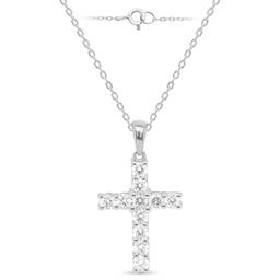 Nova Star(R) Sterling Silver Lab Grown Diamond Cross Pendant