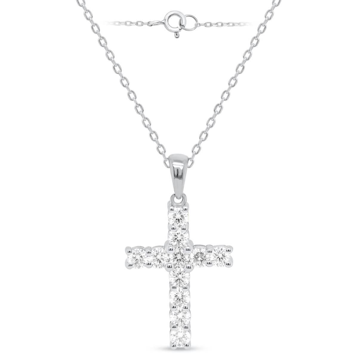 Nova Star(R) Sterling Silver Lab Grown Diamond Cross Pendant