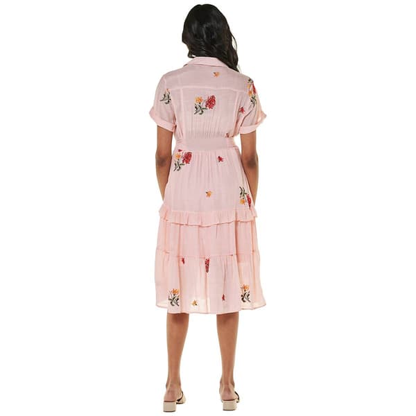 Womens Figueroa & Flower Short Sleeve Tier Floral A-Line Dress