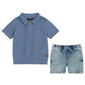 Toddler Boy 7 For All Mankind&#40;R&#41; Polo Top & Denim Shorts Set - image 1