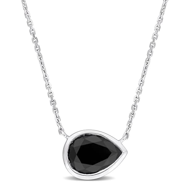 Sophia B 2.0ctw. Black Pear Shaped Diamond Pendant Necklace