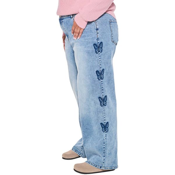 Juniors Plus Madden Girl Ultra 90''s Butterfly Embroidered Jeans