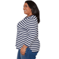 Plus Size Alfred Dunner Port Side 3/4 Sleeve Pique Stripe Sweater - image 3
