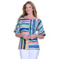 Petite Ali Miles Elbow Sleeve Splice Stripe Side Button Blouse - image 1