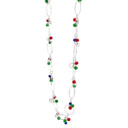 Silver-Tone Oval Link Bell Necklace