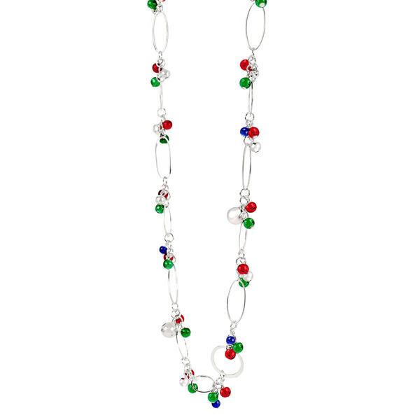 Silver-Tone Oval Link Bell Necklace