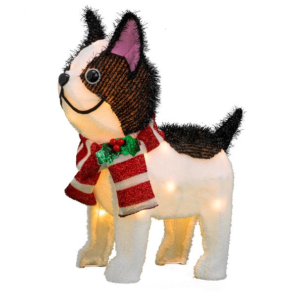 20in. Lighted Bulldog with Scarf - image 
