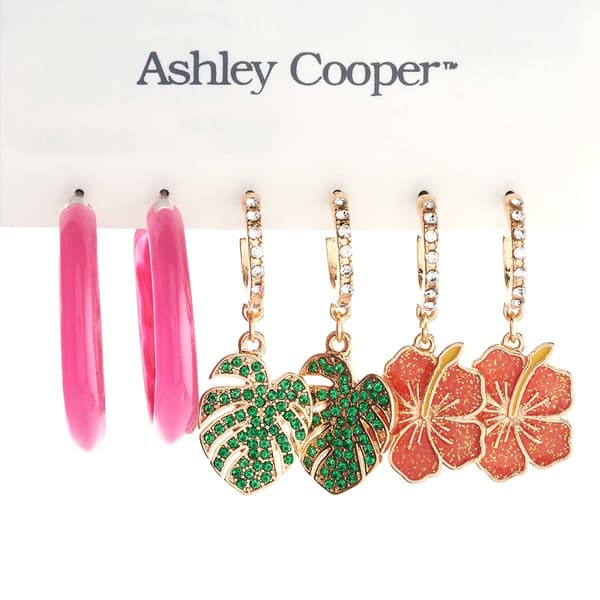 Ashley Cooper&#40;tm&#41; Tropical Inspired Trio Earrings Set - image 