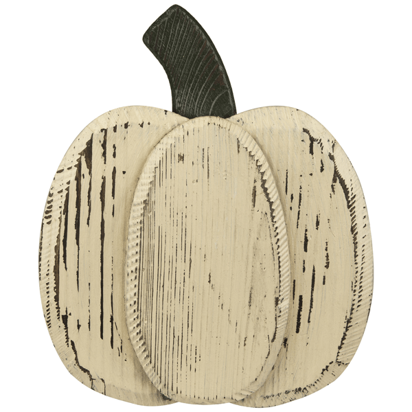 Northlight Small Wooden Fall Harvest Pumpkin with Stem - 10.5in.