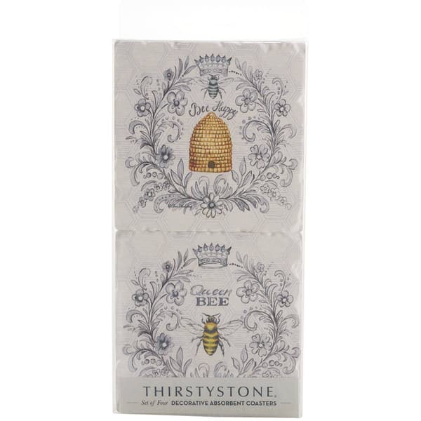 Thirstystone 4pk. Queen Bee Square Coaster Set - image 
