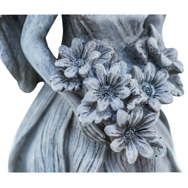 Hi-Line Gift Kneeling Angel Holding Flowers Garden Statue