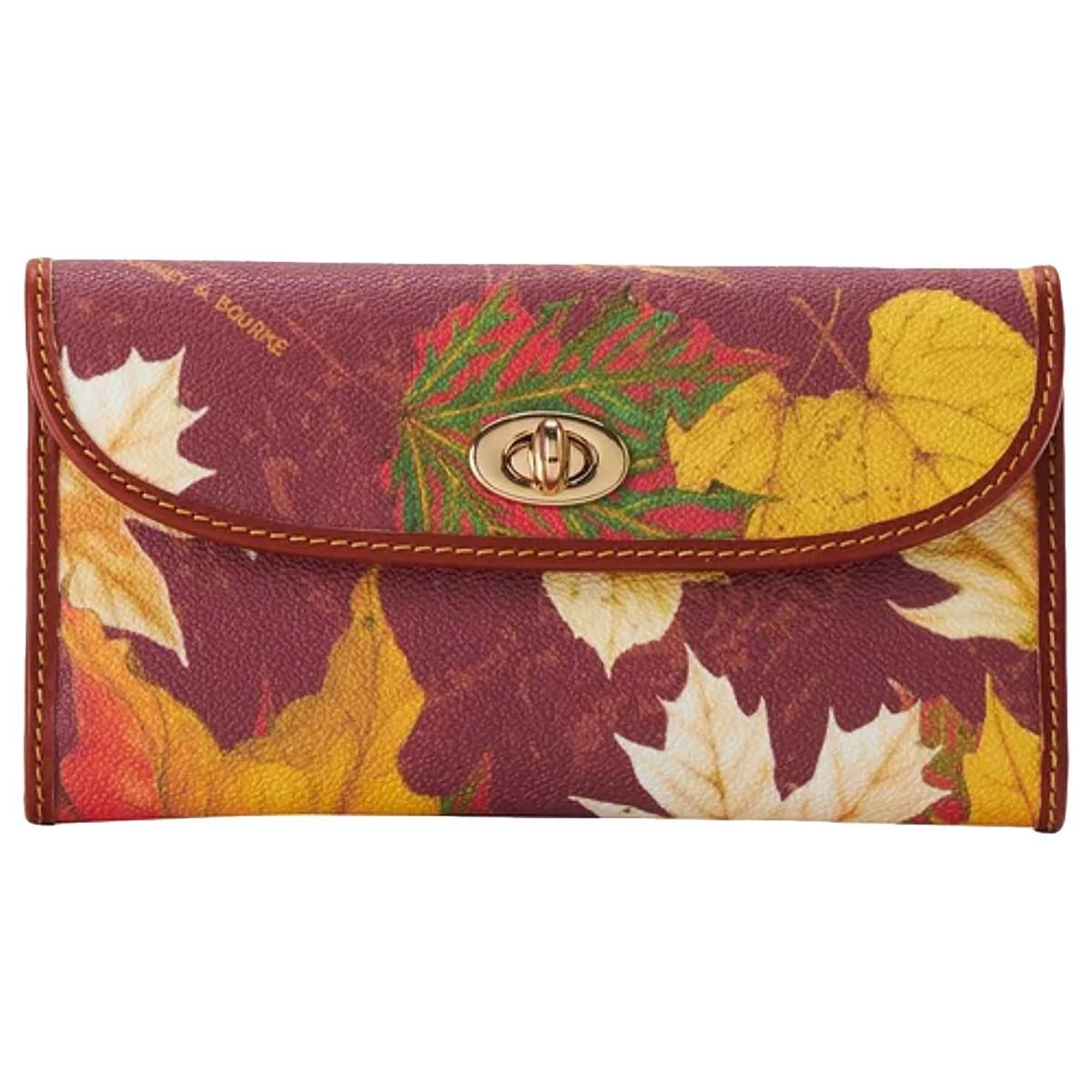 Womens Dooney & Bourke Maple Leaf Continental Wallet - Wine