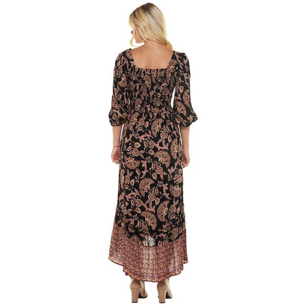 Juniors Angie Floral Keyhole High Low Maxi Dress with Slit