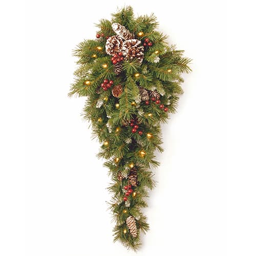 National Tree 36in. LED Battery Operated Frosted Teardrop...