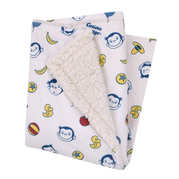 NBC Curious George Sherpa Baby Blanket