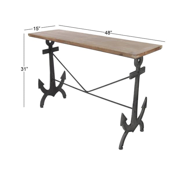 9th & Pike® Brown Coastal Metal Console Table