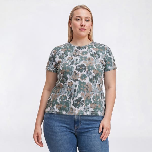 Plus Size Hasting & Smith Short Sleeve Floral Abstract Tee - image 