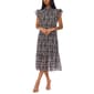 Womens MSK Flutter Sleeve Floral Chiffon Tier Midi Dress - image 1