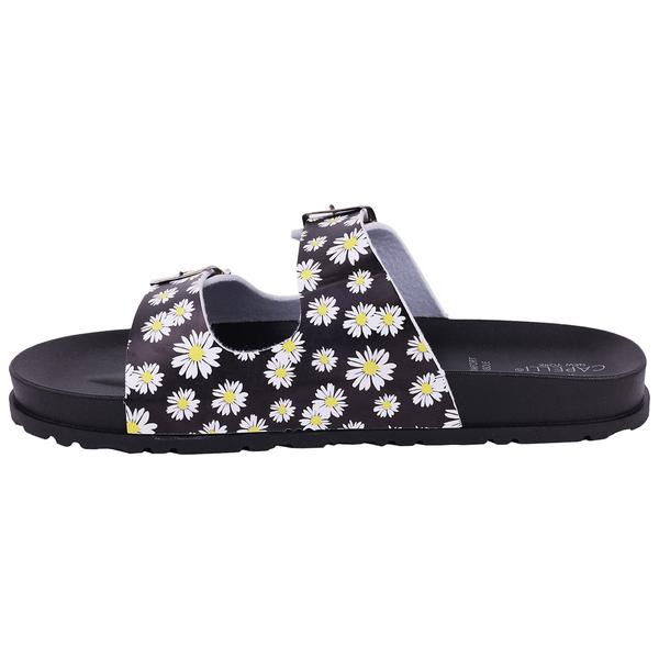Womens Capelli New York Daisies Double Strip Slide Sandals