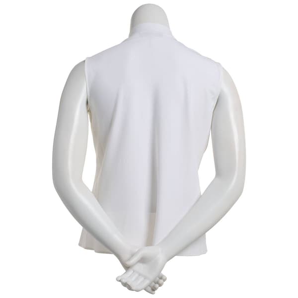 Womens Kasper Solid Tie Neck Blouse