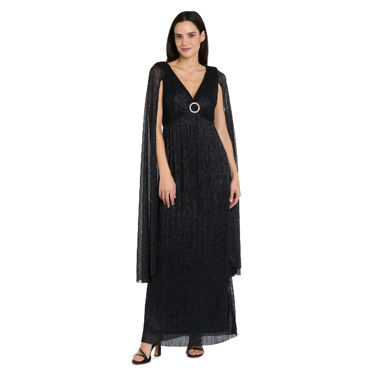 Womens R&M Richards Evening Gown with Rhinestone Trim