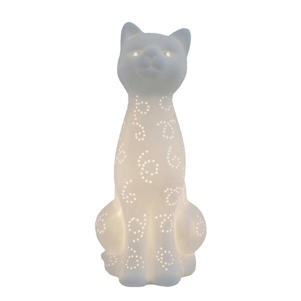 Simple Designs Porcelain Kitty Cat Shaped Animal Light Table Lamp - image 