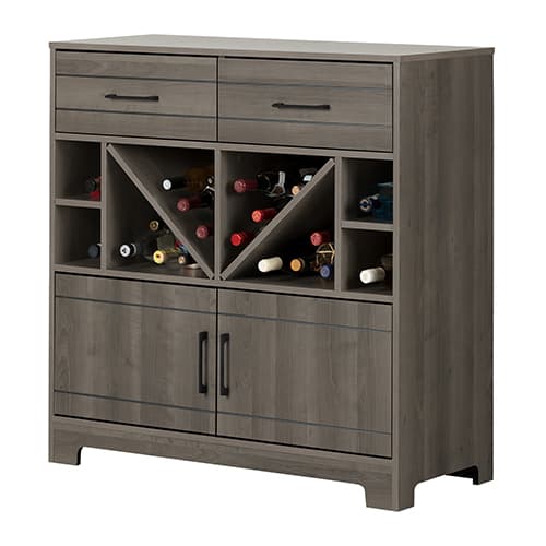 South Shore Vietti Bar Cabinet with Bottle Storage & Drawers
