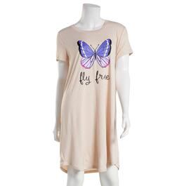 Womens Jaclyn Short Sleeve Fly Free Butterfly Nightshirt